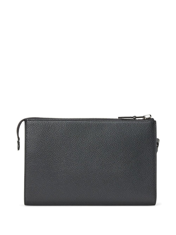 Logo Leather Clutch Bag