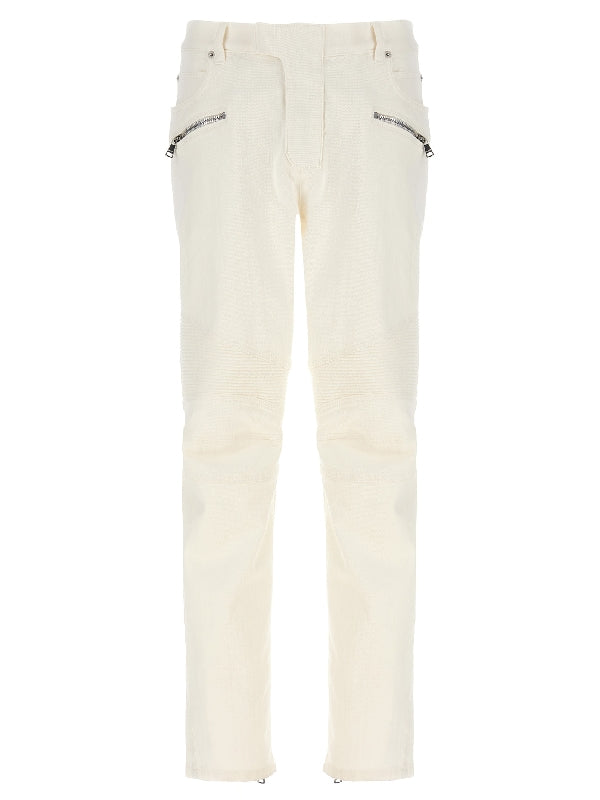 修身版型机车牛仔裤