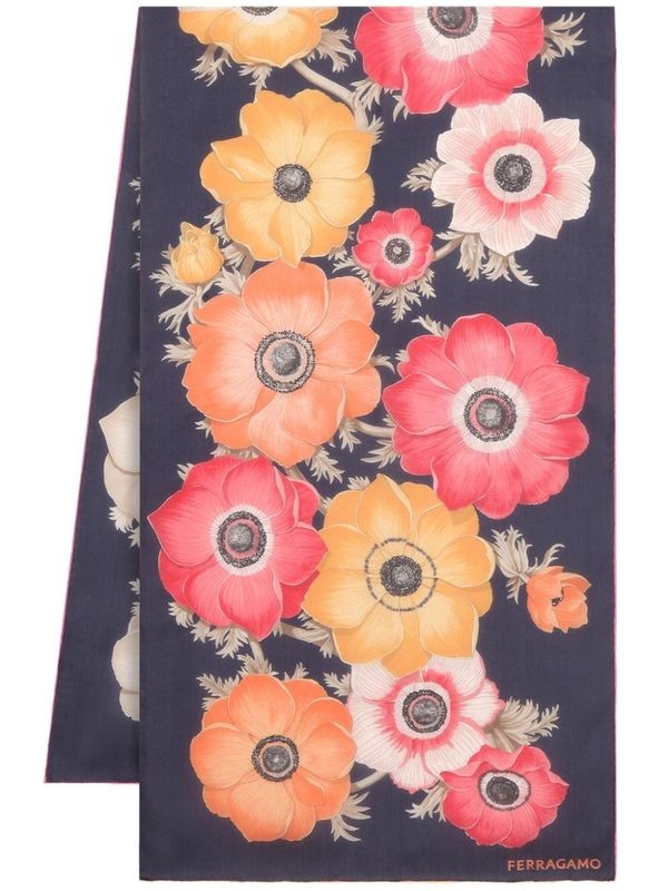 Flower Printing Silk Scarf