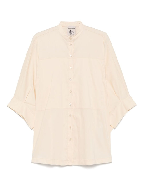 Mock Neck
  Cotton Short Sleeve Shirt