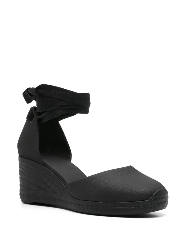 Black Wedge Sandals