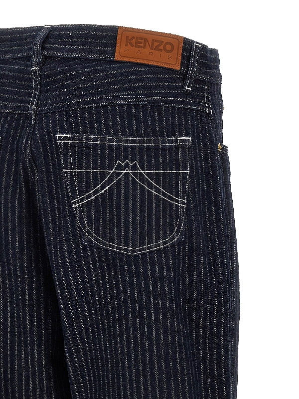 Back Logo Stripe Denim Pants