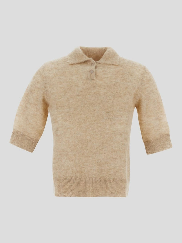 Alpaca Blend Knit Polo Shirt