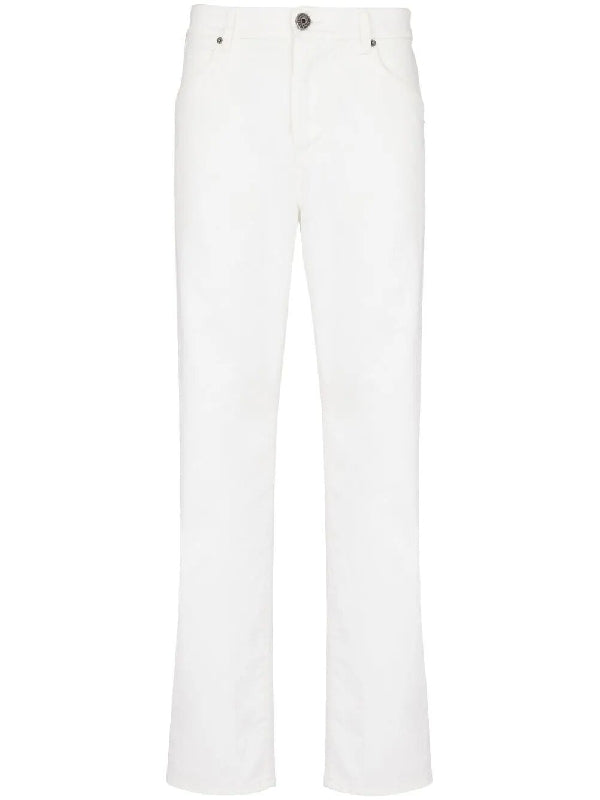 Western Cutout White Denim Pants