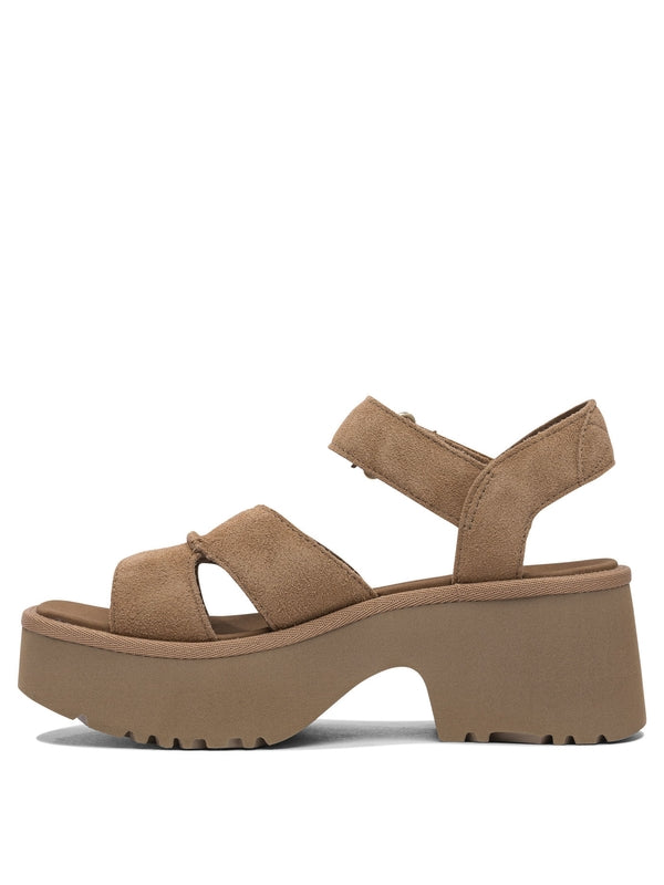 Ankle Strap Leather Wedge Sandals