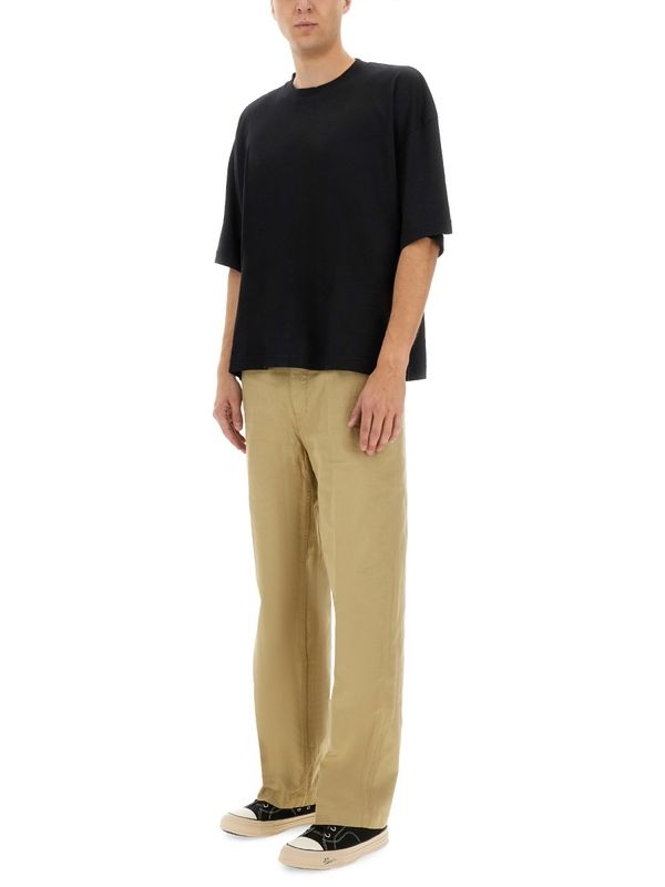 Wide Leg Cotton Chino Pants