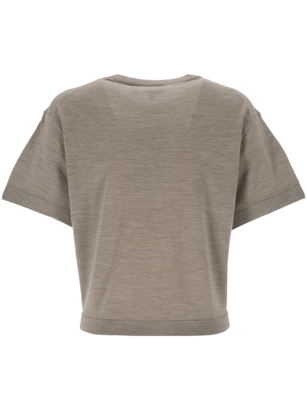 Wool Crop Short Sleeve Knit