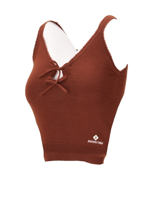 Bow Crochet Sleeveless Knit
