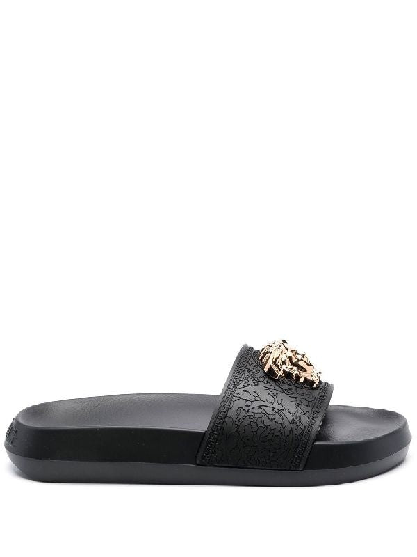 Versace Black Slides