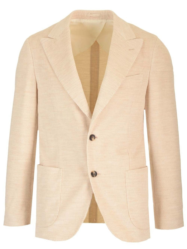 Cotton Blend Single Breasted Jacket