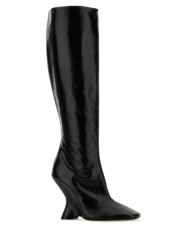 Black Leather High Boots