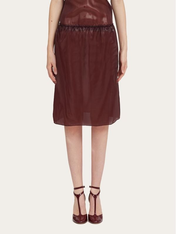 Banding Silk Blend Midi Skirt