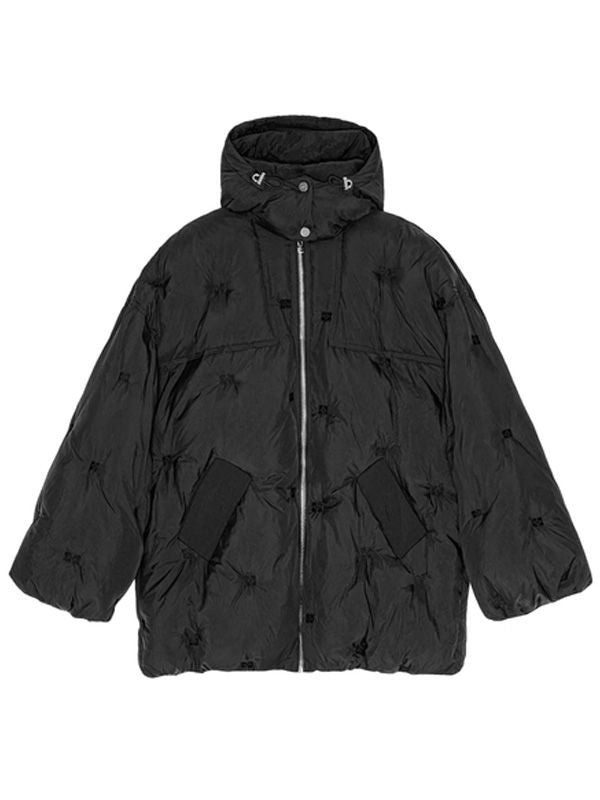 Butterfly Embroidery Quilted High Neck Padding