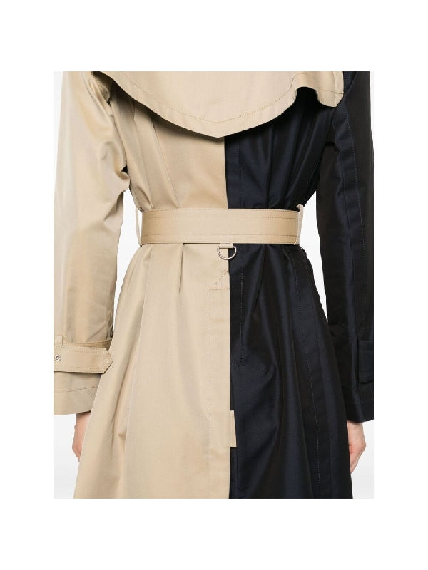 Asymmetric Detail Double Trench Coat