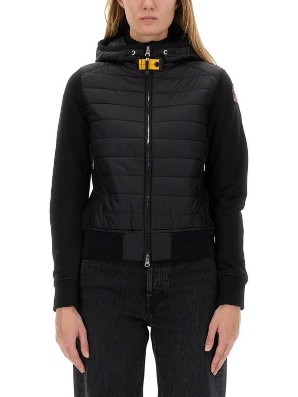 Caelie Logo Patch Nylon Puffer Cardigan