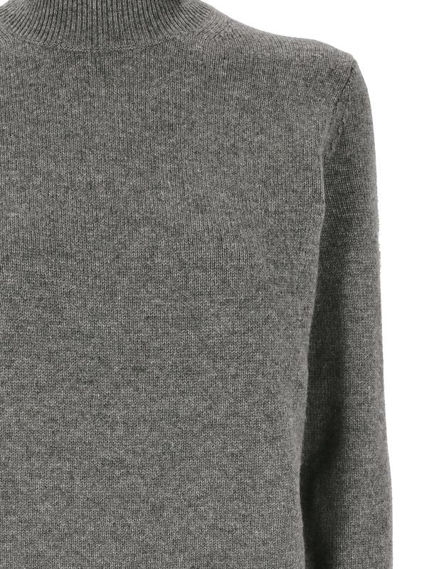 High Neck Rib Cashmere Knit