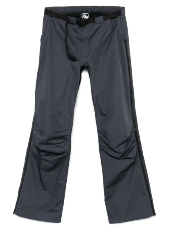 Buckle Belted Side Zip Up Cotton Pants