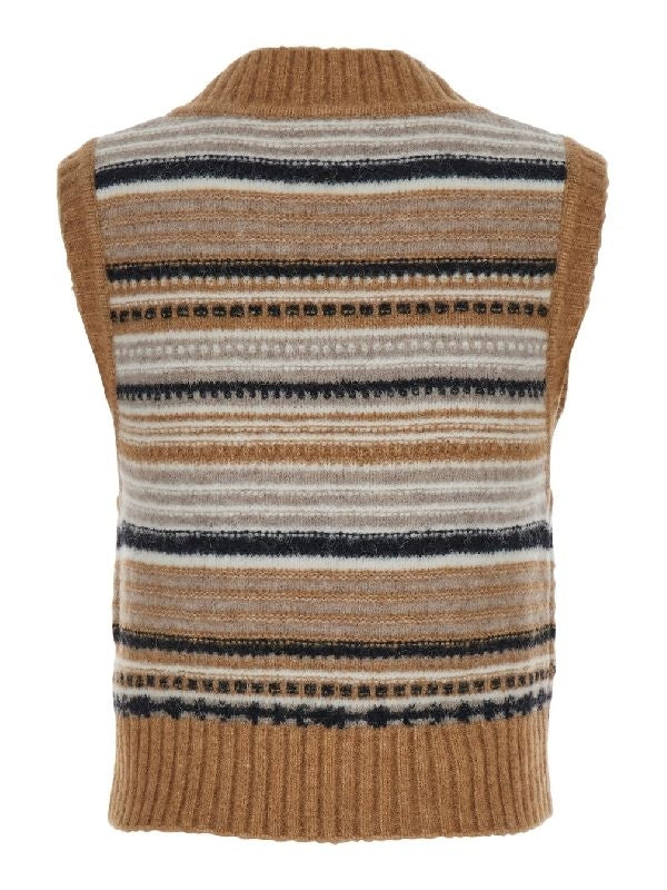 Stripe Alpaca Blend Knit Vest