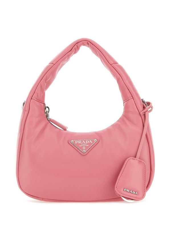 Triangle Logo Soft Padded Leather Mini
  Bag