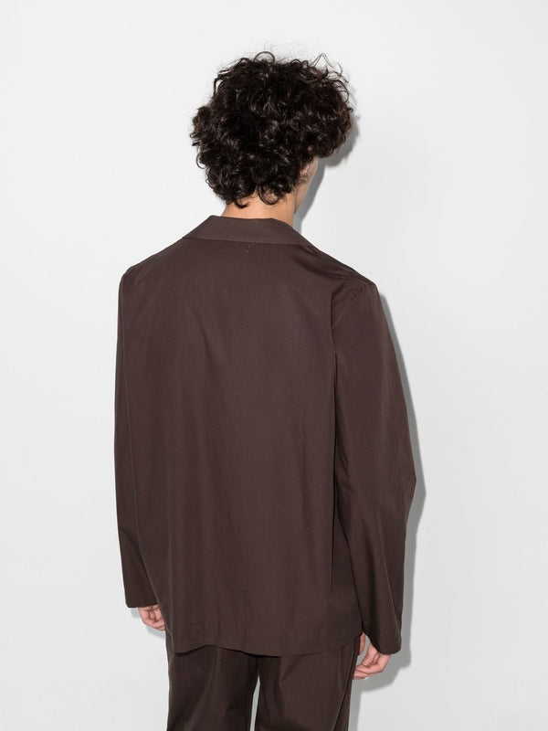Brown Cotton Pajama Shirt