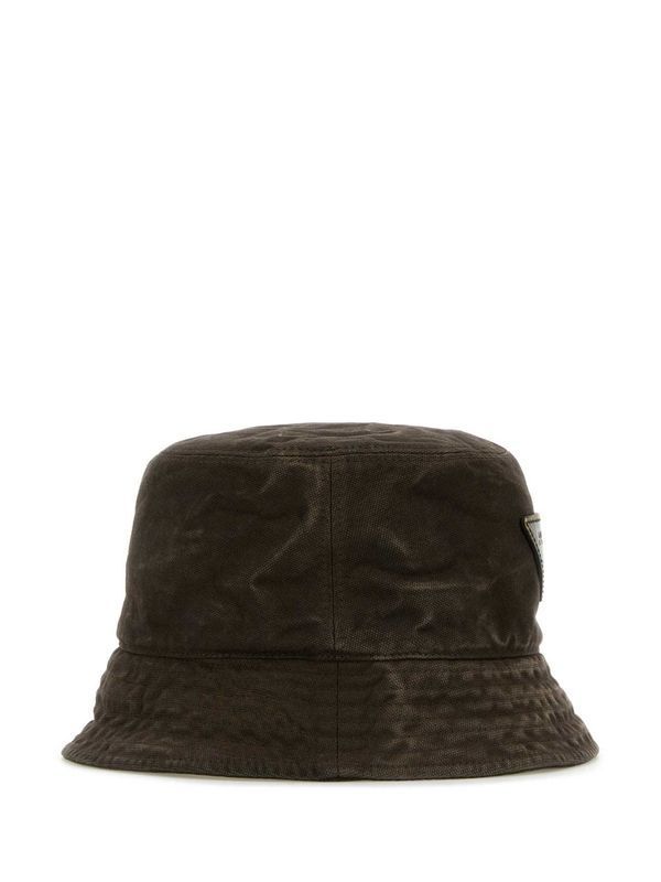 Triangle Logo Patch Cotton Bucket Hat