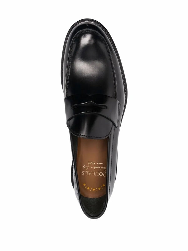 Black Penny Leather Loafers