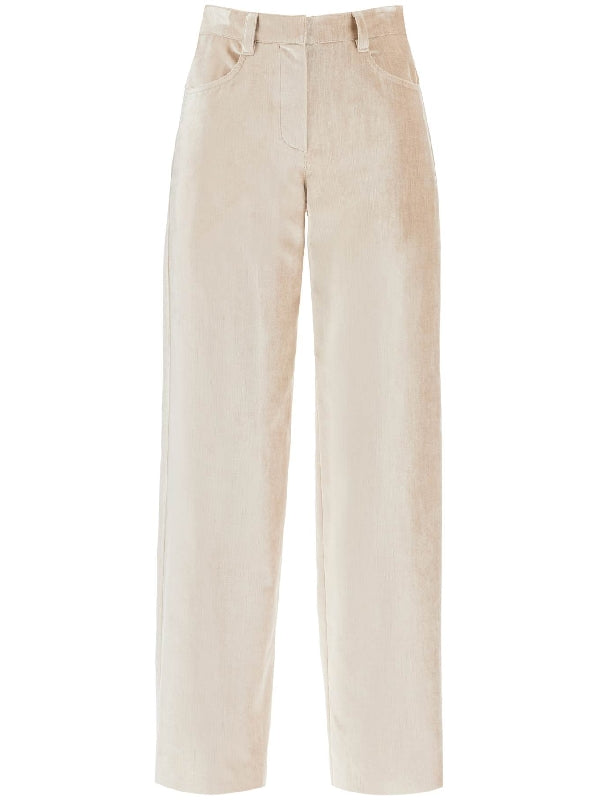 Velvet Cotton Blend Pants - Jente