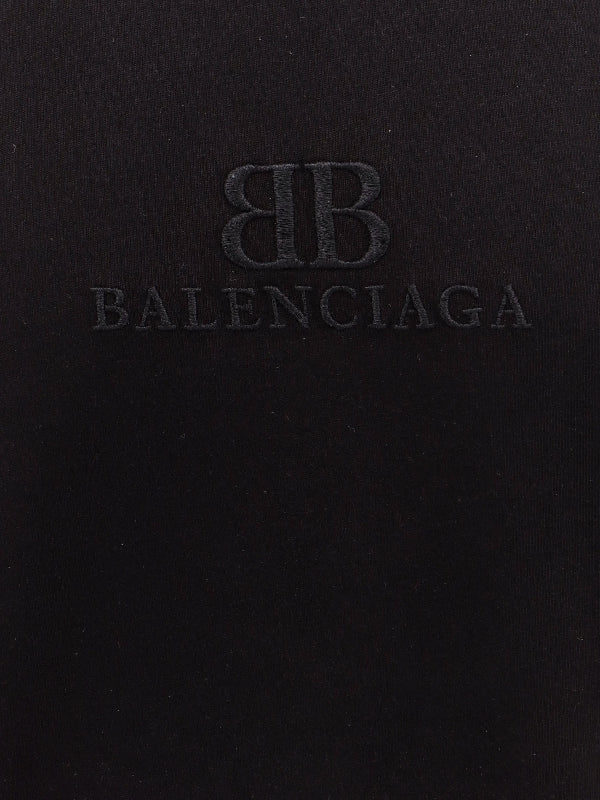 BALENCIAGA - BB Logo Cotton Short Sleeve T-Shirt - Jente