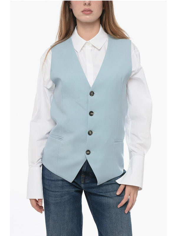 V-Neck Tailored Wool Vest