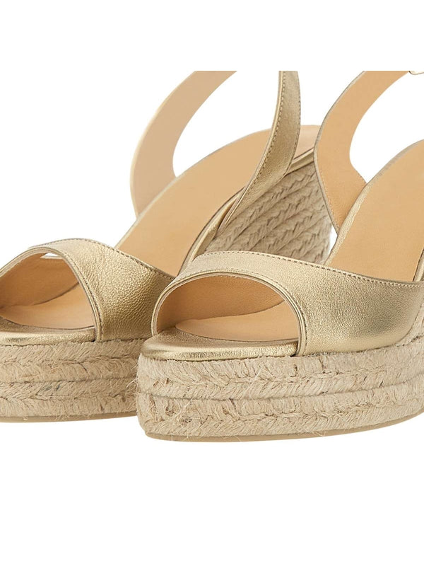 Castañer Gold Wedge Sandals