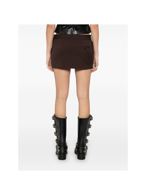 Low-Rise Virgin Wool Mini
  Skirt