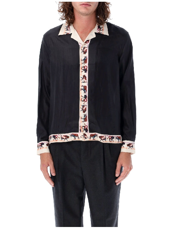 BODE - Taureau Silk Bowling Shirt - Jente