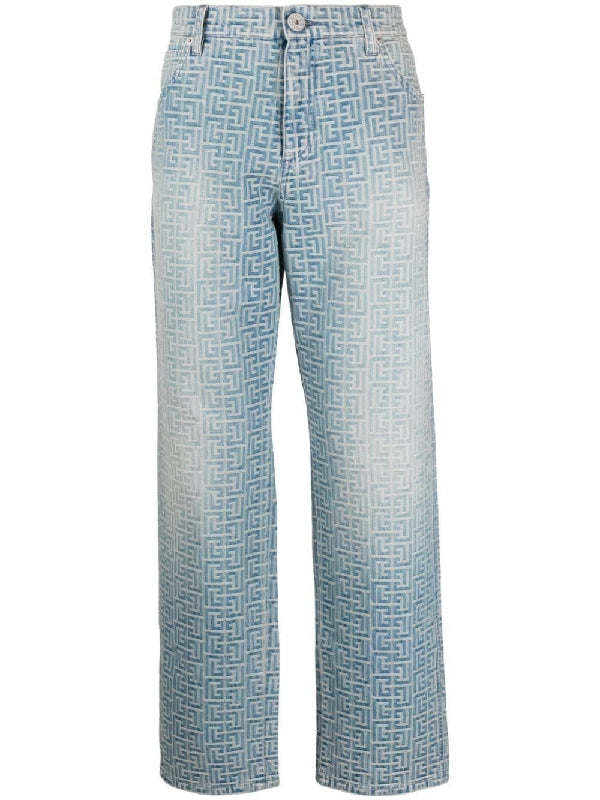 All-Over Monogram Denim Pants