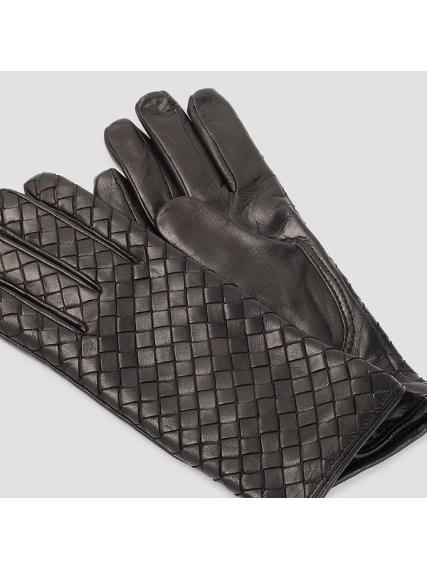 Intrecciato Leather Gloves