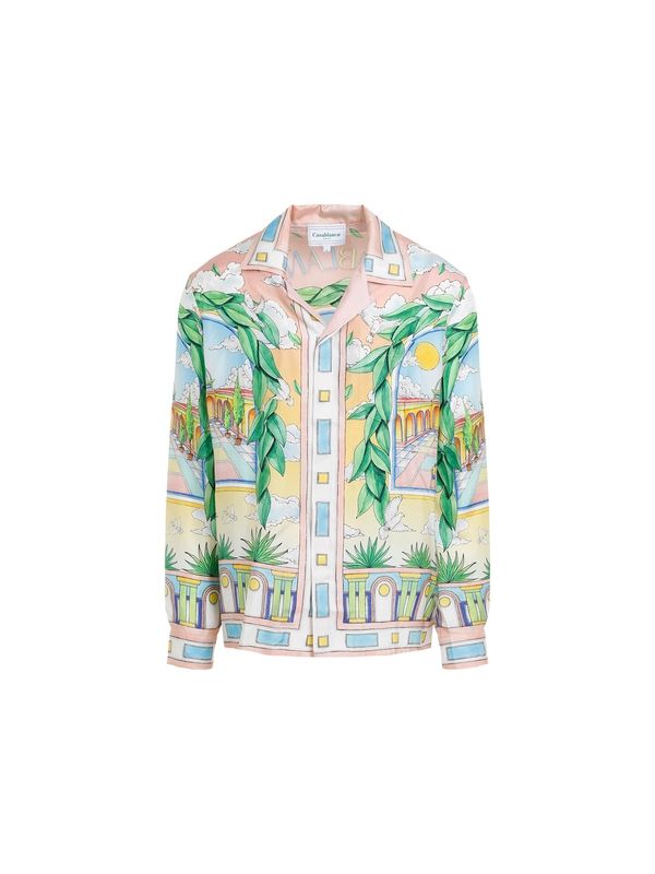 Graphic Logo Printing Silk Shirt