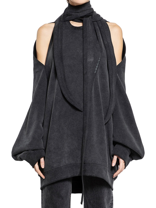 マルチスカーフカットアウトロゴスウェットシャツ