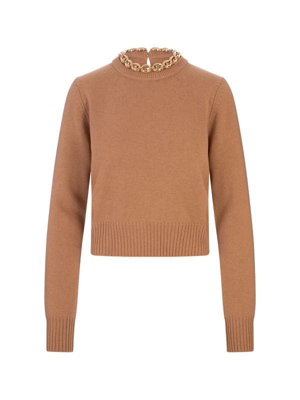 Chain Embellished Wool
  Cashmere Sweater