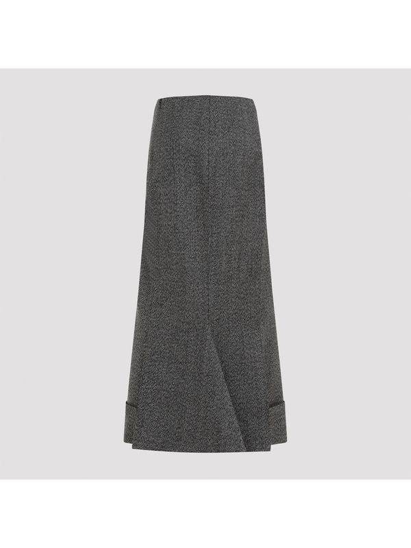 Turn-up Wool Skirt