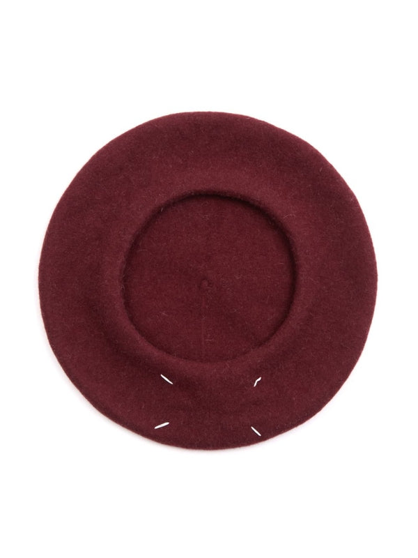 Stitch Detail Wool Beret