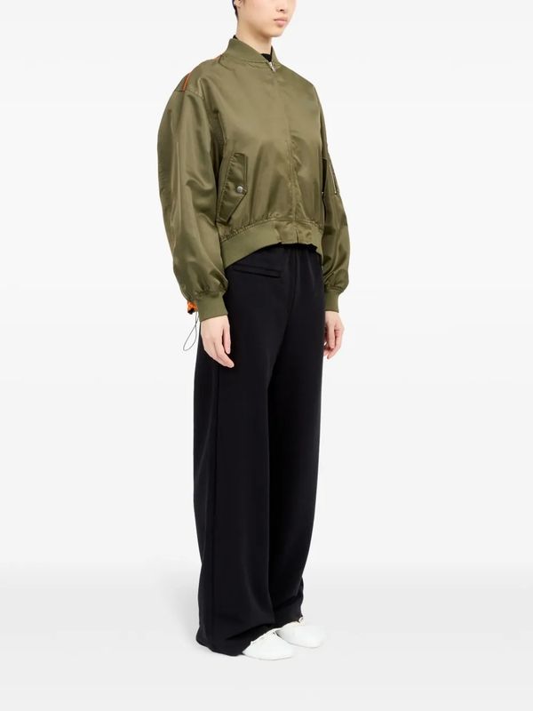 Number Logo Nylon Bomber Jacket