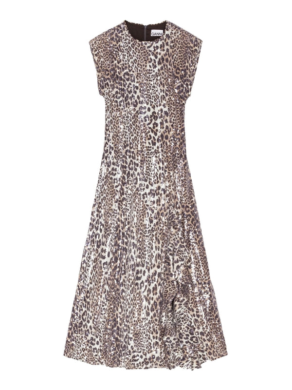 Sequin Detail Leopard Printing
  Dress