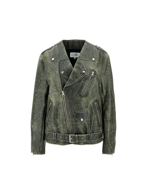 Heavy Leather Biker Jacket