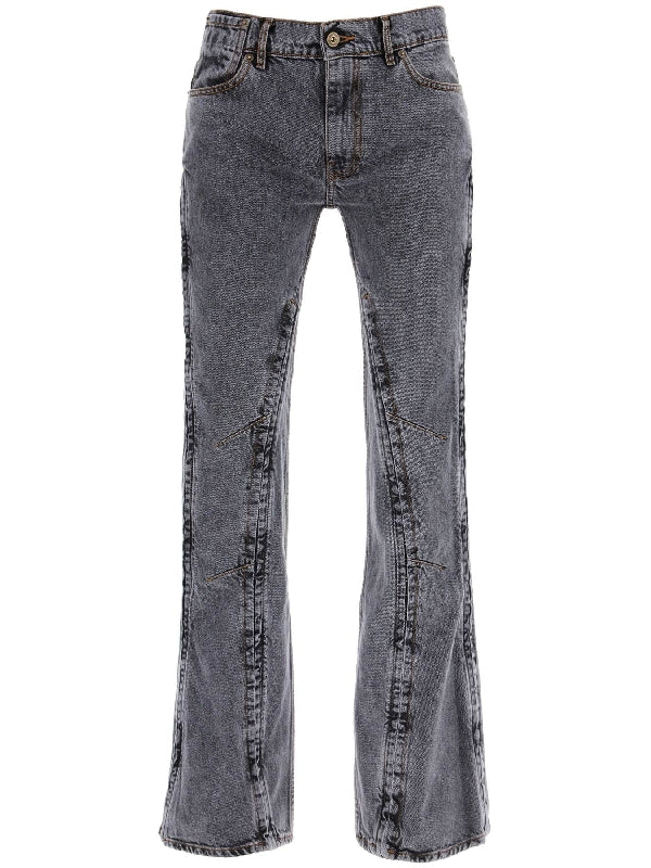 ローウエスト スリムフレア デニムパンツ