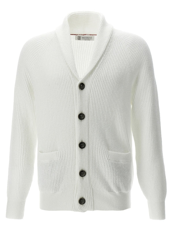 Shawl Collar
  Ribbed Cotton Cardigan