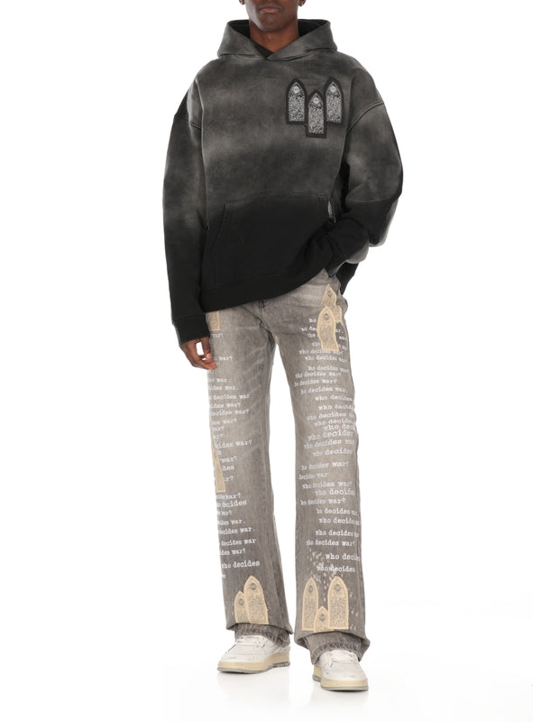 Back Logo Patch Lettering Denim Pants