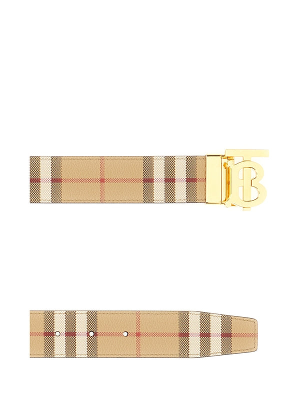 Logo Buckle Check Belt