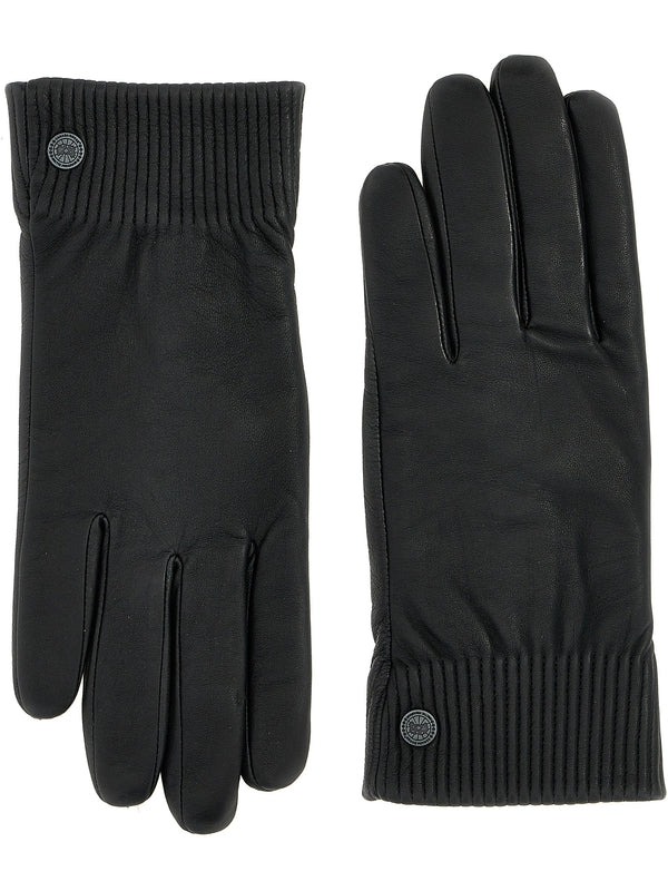 Logo Button Leather Gloves