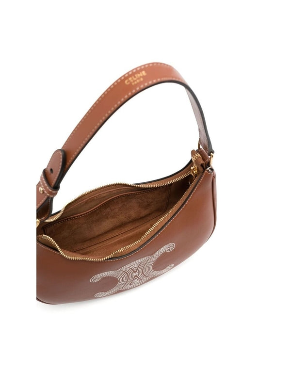 Ava Triophe Logo Leather
  Shoulder Bag