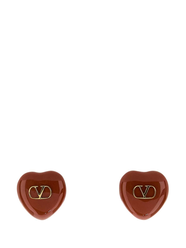 Coeur Metal Logo Enamel Earrings