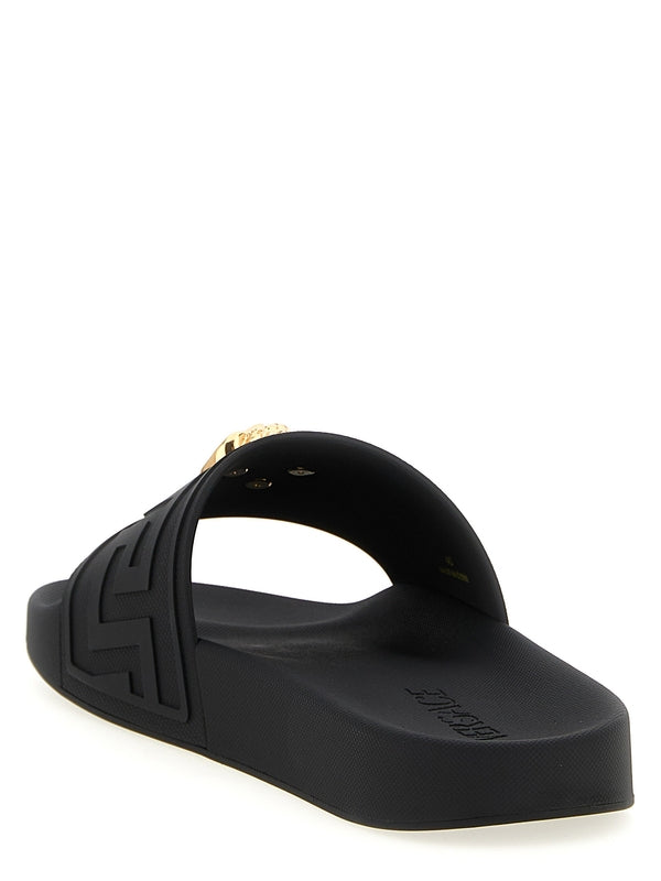 Versace Black Slides
